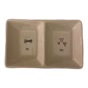 Rae Dunn Mr. & Mrs. Divided Tray Trinket Dish